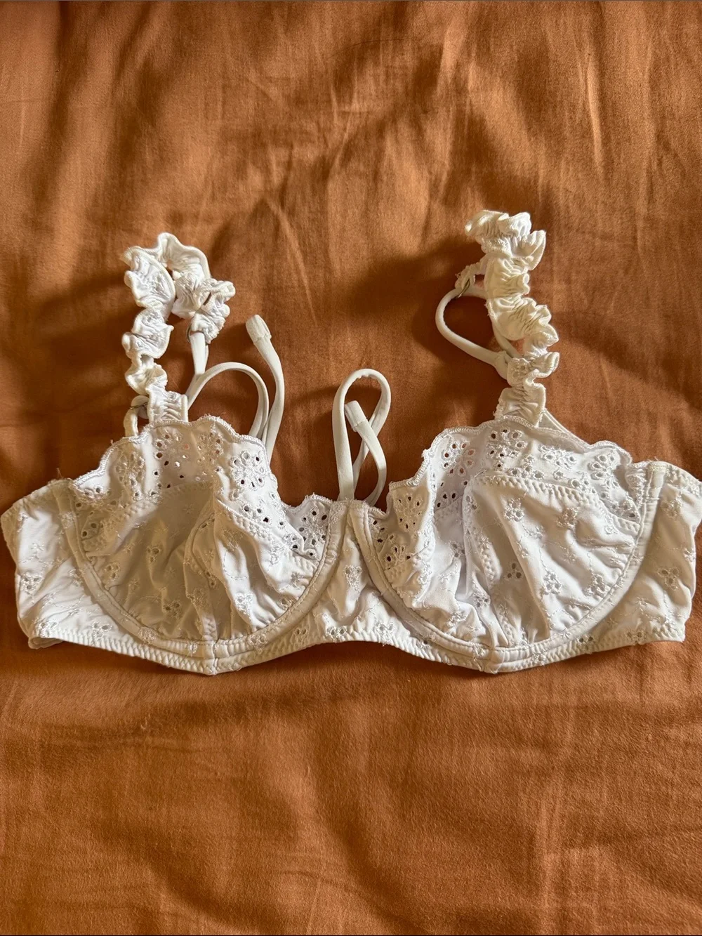 Frankie's Bikinis White Eyelet Lace Two-Piece Bikini medium set